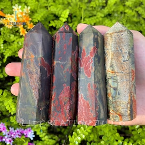Genuine Cherry Creek Jasper Towers Point Obelisk Wand, Natural Crystal Gemstone Meditation Root Chakra