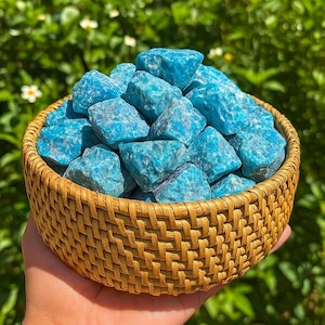 10PCS Raw Apatite Stone- Rough Apatite Crystals Gemstones, Blue Apatite Rough Pocket Stones, Mineral Specimens Metaphysical Crystals Gift