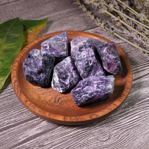 Raw Purple Fluorite Stone-Natural Rough Fluorite Crystals, Eco-friendly Packaging, Spiritual Protection Aquarius Birthstone Gift