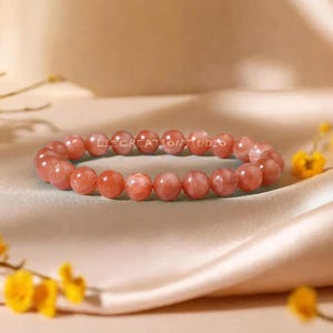 Sunstone Bracelet -Natural Sunstone Gemstone Bracelet- Sunstone Crystal Bracelet - Sacral Chakra Gift for Women, Solar Plexus Chakra