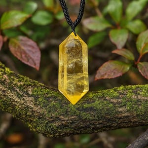 Citrine Pendant -Natural Citrine Stone Necklace- Citrine Crystal Pendant Necklace, Solar Plexus Chakra Gift for Women, November Birthstone