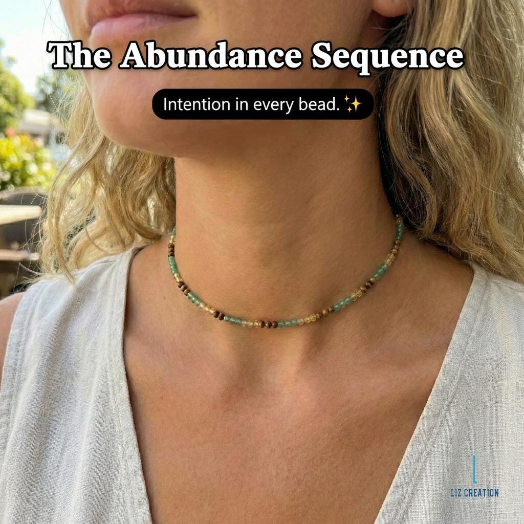 Dainty Triple Prosperity Choker Necklace - Minimalist Citrine, Tiger Eye, Green Aventurine Crystal, Abundance Gift