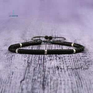 Delicate Black Tourmaline Bracelet -Natural Tourmaline Stone Dainty Bracelet- Tourmaline Crystal Minimalist Bracelet, Root Chakra Gift