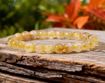 Bracciale elastico con occhio di gatto in pietra di luna, fatto a mano - Italia