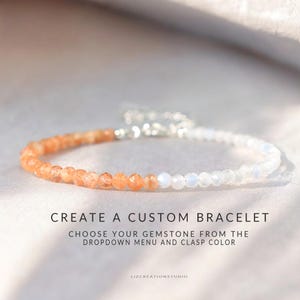 Customized Crystal Dainty Bracelet, Create Your Natural Gemstone Minimalist Bracelet, Personalized