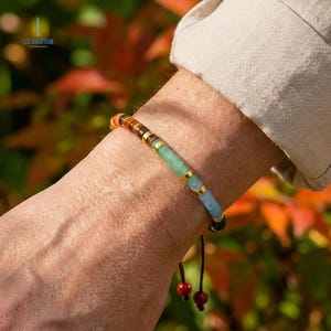 Minimalist 7 Chakra Bracelet:  Natural Stone Dainty Bracelet, Healing Crystal, Subtle Beads, Stackable, Layering