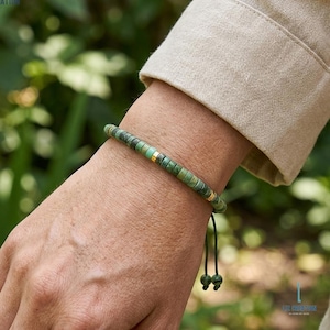 Minimalist African Turquoise Crystal Healing Bracelet -Natural Gemstone Dainty Bracelet, December Birthstone, Evolution Stone