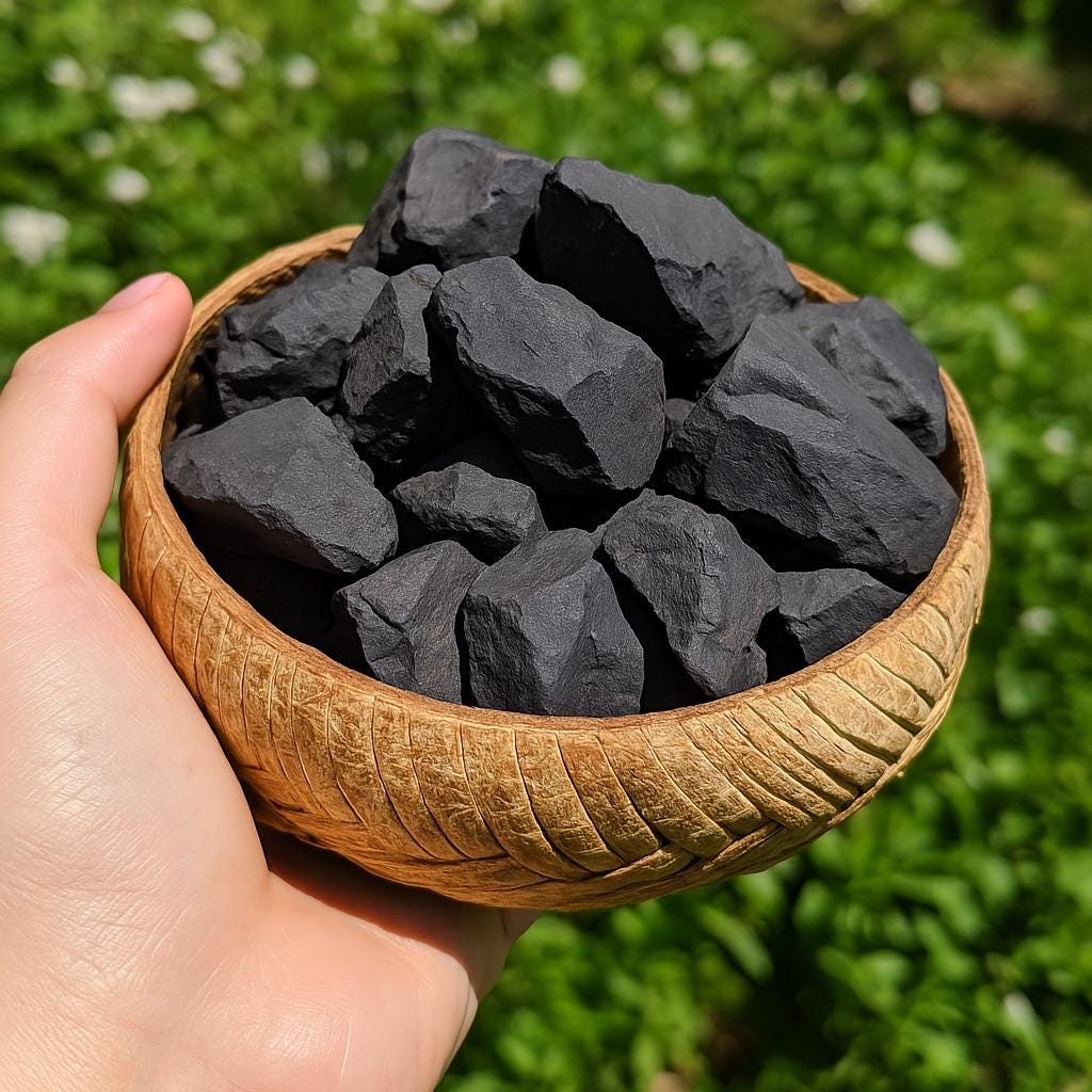 Raw Shungite Stone-Natural Rough Shungite Crystals Gemstones, Shungite Crystals & Stones - Root Chakra Stone, Mineral Specimens Healing