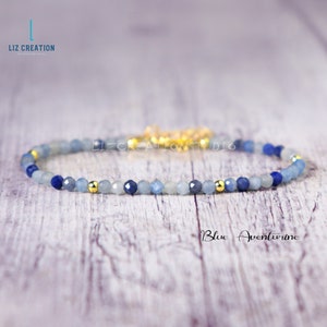 Blue Aventurine Minimalist Bracelet -Natural  Aventurine Stone Dainty Bracelet-Healing Crystal Bracelet, Delicate Spiritual Protection Gift