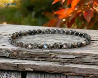 Pulsera de labradorita: cristal natural que protege la empatía, piedra de transformación y chakra del tercer ojo.