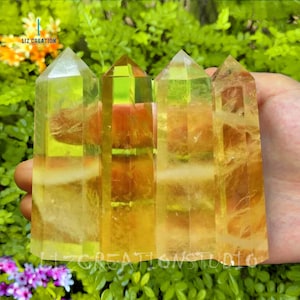 Citrine Quartz Tower Point- Citrine Crystal Obelisk Wand -Mineral Specimens, November Birthstones Crystals Gift, Solar Plexus Chakra