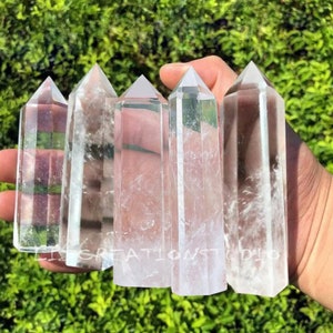 Clear Quartz Tower Point-Meditation Gemstone Tower-Crystal Obelisk Wand-Chakra Tower-Polished Healing Crystal Home Decoration