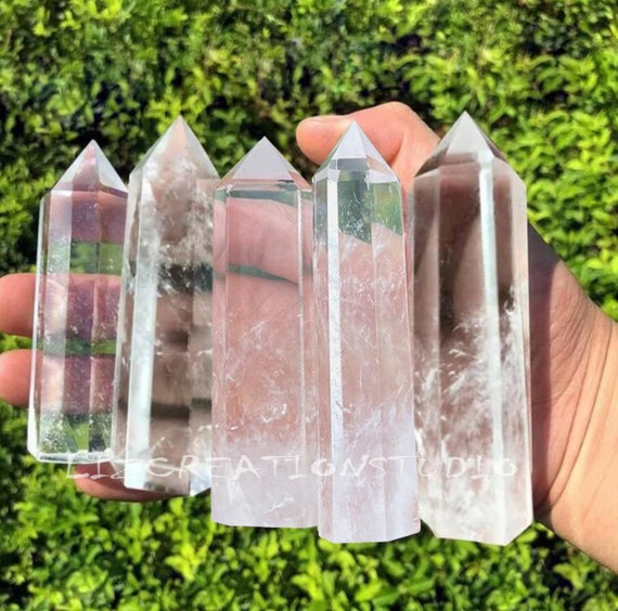 Clear Quartz Tower Point -Healing Crystal Quartz Obelisk Wand- Mineral Specimens, Office Home Decoration