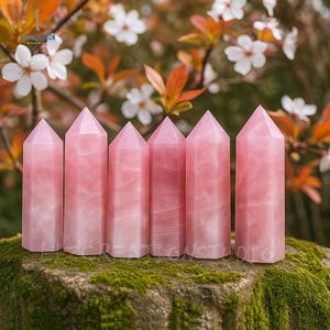Rose Quartz Stone Tower Point- Natural Rose Quartz Crystal Obelisk Wand, Pink Quartz Towers, Heart Chakra Mineral Specimens Crystal Gift