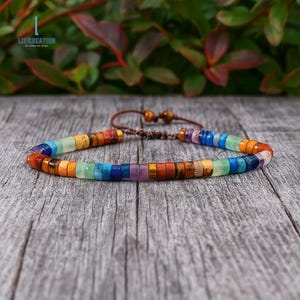 Minimalist Chakra Bracelet: Galaxy Jasper Gemstone, Dainty Crystal