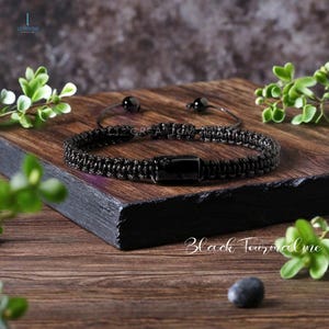 Black Tourmaline Bracelet -Natural Black Tourmaline Gemstone Bracelet- Black Tourmaline Crystal Bracelet for Women, Root Chakra Healing