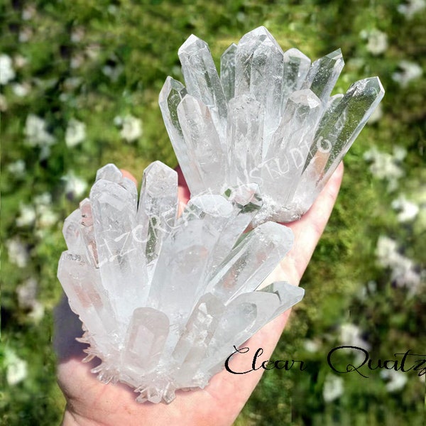 Natural Clear Quartz Geode Cluster-Purple Quartz Crystal Cluster- Raw Amethyst Quartz Rock, Reiki Healing Mineral Specimens Crystal Stone