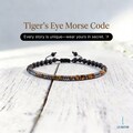 Morse Code Bracelet- Natural Black Onyx Tiger Eye Lava Stone - Personalized Secret Message Gift
