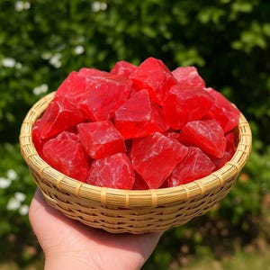 10pcs Raw Cherry Quartz Stone-Natural Rough Red Quartz Crystals Gemstones, Mineral Specimens Meditation Energy, Metaphysical Crystals Gift