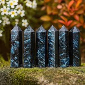 Arfvedsonite Crystal Tower Point- Natural Gemstone Obelisk Wand- Home Office Decor, Rare Mineral Specimens image 2