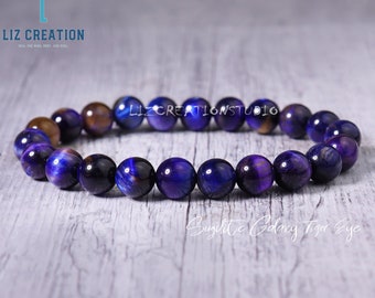 Sugilite Bracelet -Sugilite Stone Stretch Bracelet- Healing Crystal Yoga Bracelet -Spiritual Protection May Birthstone Gift