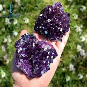 Clúster de geoda de amatista natural-Clúster de cristal de cuarzo púrpura- Roca de cuarzo de amatista cruda, especímenes minerales curativos de Reiki Piedra de cristal