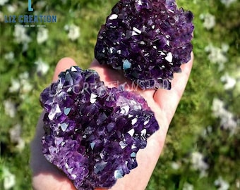 Natural Amethyst Geode Cluster-Purple Quartz Crystal Cluster- Raw Amethyst Quartz Rock, Reiki Healing Mineral Specimens Crystal Stone