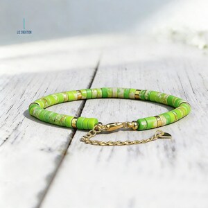 Meeressediment Jaspis Kristall Heilstein Armband, Natürliche Edelstein Armband, Stein der Stabilität Bild 7