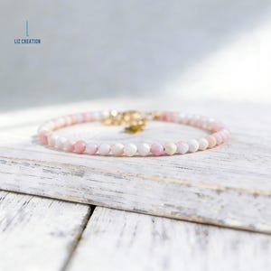 Minimalist Pink Queen Conch Crystal Bracelet -Divine Feminine & Fertility Bracelet- Love and Compassion Gift