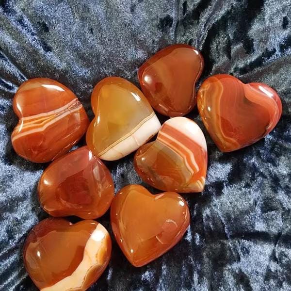 カーネリアンハートクリスタル - 天然石タンブルポケットウォーリー