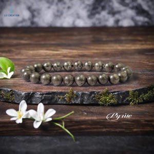 Armband pyriet - natuurlijke pyriet edelsteen armband - pyrietkristal armband om te stapelen - wortelchakra cadeau voor vrouwen