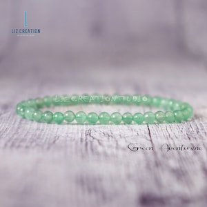 Zartes grünes Aventurin-Armband - natürlicher Aventurin-Stein Zierliches Armband - Aventurin-Kristall-Schichtungs-Armband, Herz-Chakra