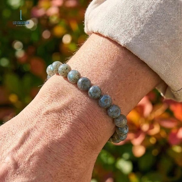 Pulsera de labradorita natural: pulsera de cristal curativo, piedra mágica, protección para empáticos, autodescubrimiento.