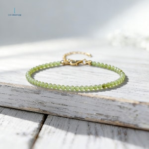 Dainty Peridot Bracelet, August Birthstone Jewelry, Minimalist Gold Filled Crystal Bracelet, Natural Abundance Stone
