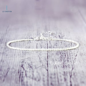 Dainty Selenite Bracelet- Natural Stone Minimalist Bracelet- Healing Selenite Crystal Bracelet for Stacking -Crown  Chakra Healing, Layering