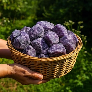 10pcs Raw Purple Fluorite Stone-Natural Rough Crystals, Aquarius Birthstone Healing, Mineral Specimens,
