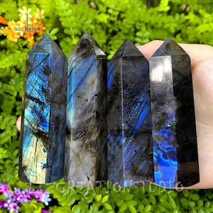 Labradorite Tower, Labradorite Point, Natural Stone Obelisk Wand, Mineral Specimens Chakra Meditation Crystal Energy, Christmas Gift