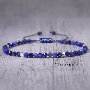 Dainty Sodalite Bracelet: Natural Stone, Third Eye Chakra