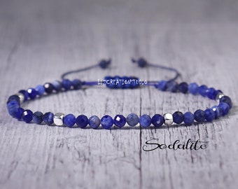 Minimalist Grade A++ Sodalite Bracelet -Natural Stone Dainty Bracelet- Healing Crystal Yoga Bracelet -Delicate Spiritual Protection Gift
