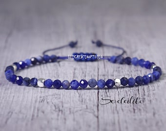 Dainty Sodalite Bracelet: Natural Stone, Third Eye Chakra