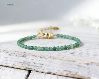 Minimalist Emerald Crystal Healing Bracelet -Natural Gemstone Dainty Bracelet-May Birthstone, Spiritual Protection Gift