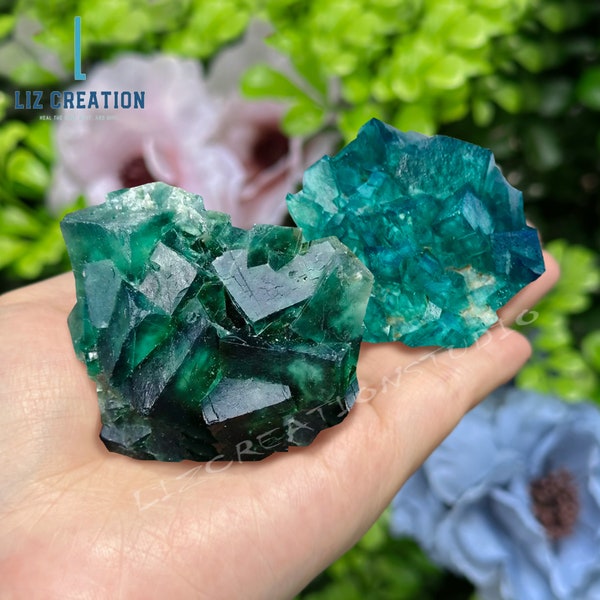 Natural Rough Green Fluorite Quartz Cluster -Gemstone Mineral Specimen Reiki Healing Raw Crystals -Home Decor Mineral Specimens Gift