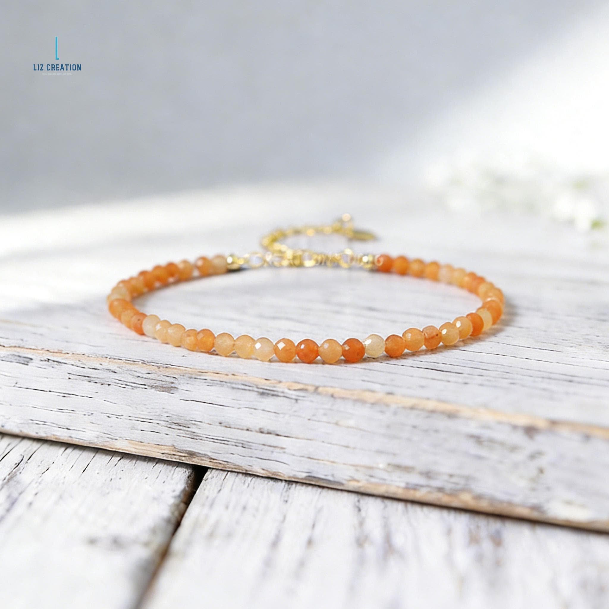 Orange stone bracelet - Etsy 日本