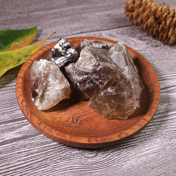 Raw Smoky Quartz Stone -Natural Rough Crystals, Reiki Healing Root Chakra Crystals - Grounding Stone, Spiritual Protection Gift
