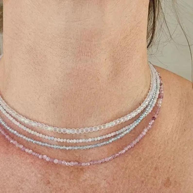 Elegant rökkvartshalsband, minimalistiskt brunt kristallhalsband, naturlig jordsten, skyddande smyckegåva bild 7
