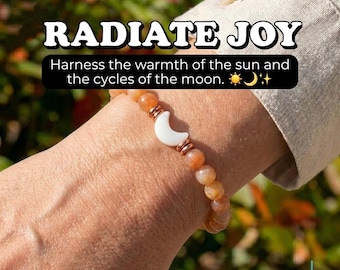 Moon Phase Bracelet -solar Lunar Energy Sunstone Crystal Joy