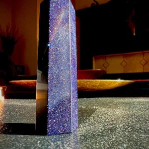 Blue Goldstone Tower Point, Natural Gemstone Healing Crystal Obelisk Wand, Mineral Specimens ,Office Decor image 7