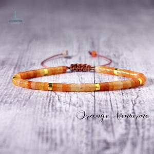 Delicate Orange Aventurine Danity Bracelet -Natural Aventurine Stone Bracelet- Aventurine Crystal Bracelet -Minimalist Sacral Chakra Gift