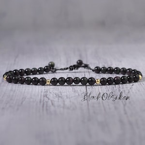 Obsidian on sale bracelet etsy