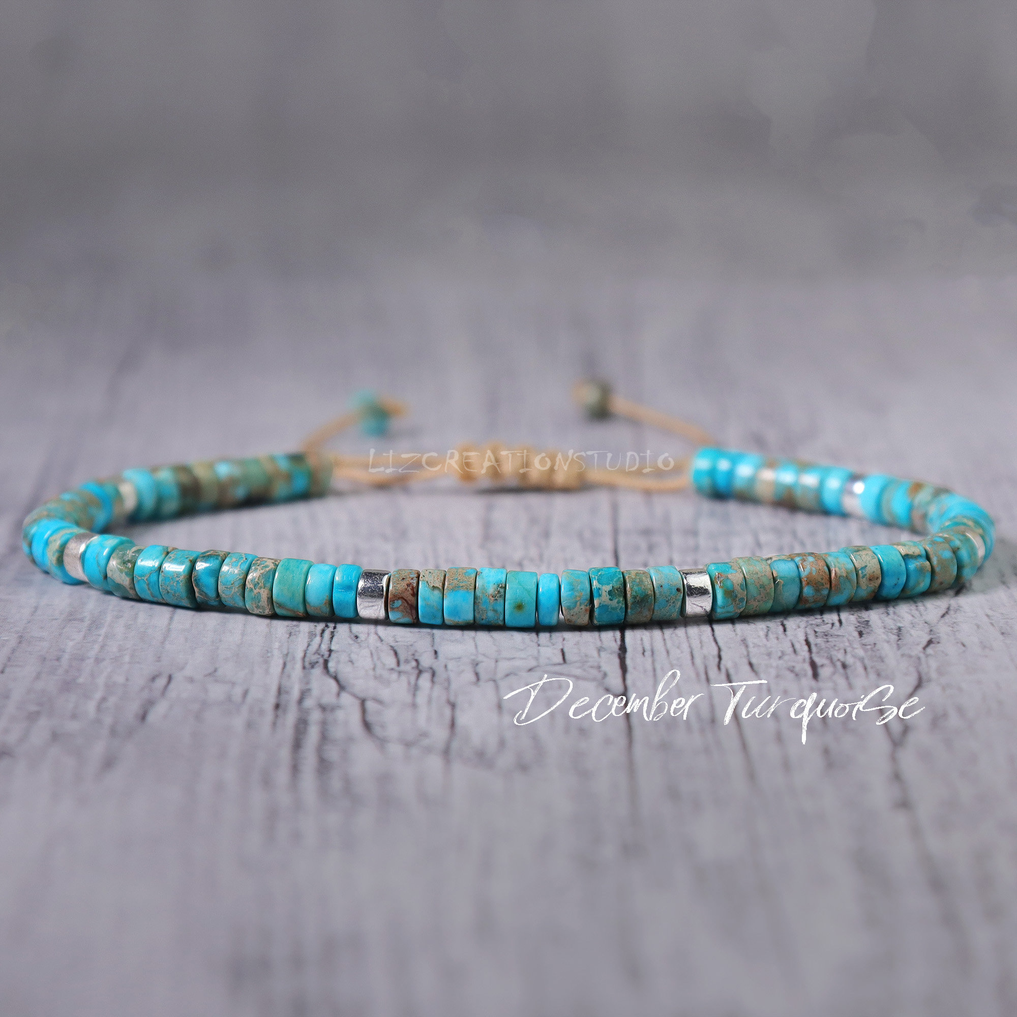 Tiny Heishi Bead African Turquoise 3X2.5mm (PB22)